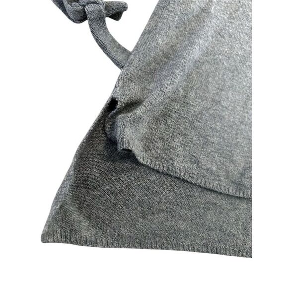 Petite Gray Tie Sleeve Knit Sweater Women's Size S Casual Pullover - Picture 5 of 5